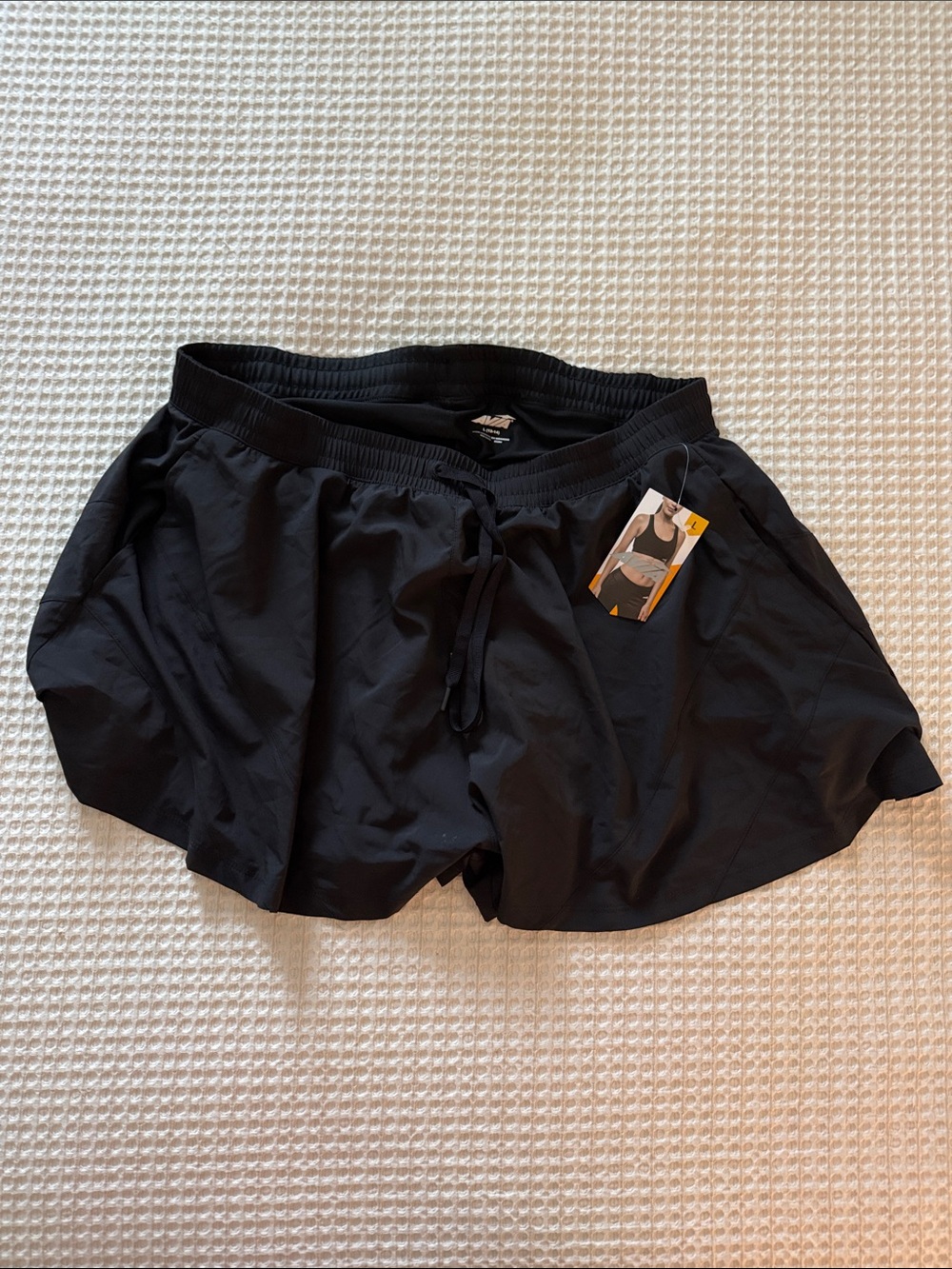 Avia Black Women's Athletic Running Shorts with Drawstring